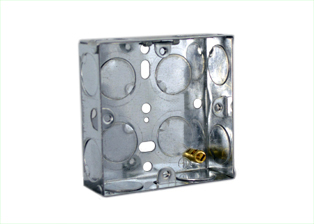 EUROPEAN, INTERNATIONAL, BRITISH, UNITED KINGDOM FLUSH MOUNT ONE GANG STEEL WALL BOX <br><font color="yellow">(25mm DEEP)</font> WITH "EARTH" GROUNDING TERMINAL, 20mm KNOCKOUTS.


<br><font color="yellow">Notes: </font> 
<BR><font color="yellow">*</font> Accepts 86mmX86mm size Sockets, Outlets, Switches, Devices with 60mm (60.3mm) mounting centers. <br><font color="yellow">*</font> Verify mating product depth dimension for compatibility. Other sizes available. View # 72350X35D series.

<br><font color="yellow">*</font> Wall box also accepts International modular type devices. View outlets, switches, GFCI / RCD options. <a href="https://www.internationalconfig.com/modular_electrical_devices.asp" style="text-decoration: none">Modular Devices Link</a>

<br><font color="yellow">*</font> Surface mount modular device <font color="yellow">steel</font>  wall boxes available. View # 79235X45, 79230X45 series.

<br><font color="yellow">*</font> Surface mount modular device <font color="yellow">insulated</font> wall boxes available. View # 680602X45 type. Weatherproof view # 680612X45 type.

 <br><font color="yellow">*</font> British, United Kingdom plugs, power cords, outlets, power strips, GFCI-RCD receptacles, sockets, connectors, listed below in related products. Scroll down to view.
 

  
