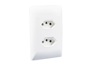 SOUTH AFRICA 16 AMPERE-250 VOLT DUPLEX OUTLET, ZA, SANS 164-2 <font color="yellow"> TYPE N </font> (SA1-16R), SHUTTERED CONTACTS, 2 POLE-3 WIRE GROUNDING (2P+E), SCREW TERMINALS. WHITE. SABS APPROVED. 

<br><font color="yellow">Notes: </font> 
<br><font color="yellow">*</font> Mounts on American / South Africa 2x4 wall boxes.
<br><font color="yellow">*</font> Effective January 2018 all new South Africa electrical installations shall include a minimum of one outlet complying with South Africa Standard SANS 164-2. Outlet accepts South Africa SANS 164-2 type N (3 pin), SANS 164-5 (2 pin) plugs and type C (2 pin) "Europlugs".
<br><font color="yellow">*</font> Plugs, power cords, sockets, switches, mounting frames and wall plates are listed below in related products. Scroll down to view.