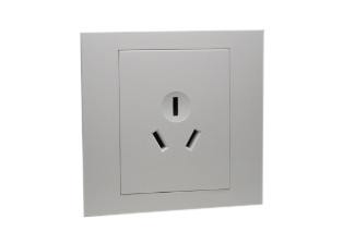 CHINA 10 AMPERE-250 VOLT (CH1-10R) GB 2099.1 OUTLET, TYPE I, (86mmX86mm Size), 2 POLE-3 WIRE GROUNDING (2P+E). WHITE.

<br><font color="yellow">Notes: </font>
<br><font color="yellow">*</font> Mounts on European wall boxes with 60mm (60.3mm) centers. 
<br><font color="yellow">*</font> Outlet accepts only 10 ampere (CH1-10P) plugs.  
<br><font color="yellow">Notes: </font> 
<br><font color="yellow">*</font> Weatherproof outlet installations - Use covers # 74790, # 74790-A, 74790-B1.


 