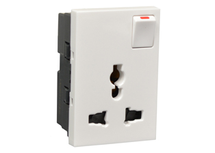 UNIVERSAL, INTERNATIONAL, EUROPEAN, BRITISH, AUSTRALIA, ASIA, THAILAND, 16A-250V, 15A-127V (MAX. RATING), MULTI-CONFIGURATION OUTLET, 67.5mmX45mm MODULAR SIZE, SINGLE POLE SWITCH, SHUTTERED CONTACTS, 2 POLE-3 WIRE GROUNDING (2P+E). WHITE.

<br><font color="yellow">Notes: </font>
<br><font color="yellow">*</font> Plug adapter # 30140 available, provides "Earth" (2P+E) grounding connection for European, German, French Schuko CEE 7/7, CEE 7/4 plugs when used with outlet.  
<br><font color="yellow">*</font> Mounts on American 2X4 wall boxes, requires frame # 79170X45-N & # 79180X45-N wall plate (White, SS). 
<br> <font color="yellow">*</font> Mounts on American 4X4 wall boxes, requires frame # 79210X45-N & # 79220X45-N wall plate (White, SS) & blank 79590X45.
<br><font color="yellow">*</font> Mounts on European wall boxes (121mm on center), requires frame # 730093X45.
<br><font color="yellow">*</font> Surface mount Insulated wall boxes # 680603X45 series. Surface mount Metal wall boxes # 79280X45 series.
<br><font color="yellow">*</font> Surface mount weatherproof, IP66 rated. Requires frame # 730093X45 & # 74792X45 wall box.
<br><font color="yellow">*</font> Complete range of modular devices and mounting component options. <a href="https://www.internationalconfig.com/modular_electrical_devices.asp" style="text-decoration: none">Modular Devices Link</a>
 <br><font color="yellow">*</font> Wall plates, boxes, outlets, switches, modular GFCI/RCD and circuit breakers are listed below. Scroll down to view.

