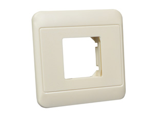 Single Wall Plate and Mounting Frame, European Box Mount, Ivory