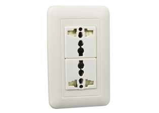 20A-250V Duplex Multi-Configuration Modular Outlet with Mounting Frame, Ivory