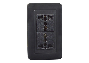 20A-250V Duplex Multi-Configuration Modular Outlet with Mounting Frame, Black
