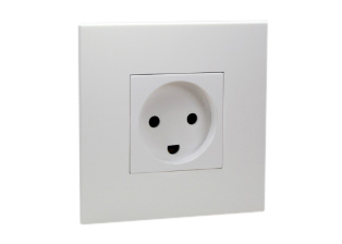 DENMARK, DANISH 13 AMPERE-250 VOLT SINGLE OUTLET TYPE K [DE1-13R], SHUTTERED CONTACTS, 2 POLE-3 WIRE GROUNDING. WHITE.

<br><font color="yellow">Notes: </font> 
<br><font color="yellow">*</font> Mounts on European wall boxes with 60mm (60.3mm) centers.
<br><font color="yellow">*</font> For surface mount applications use wall box #79260X45-N.
<br><font color="yellow">*</font> For flush mount applications use wall boxes listed below under "related products".

