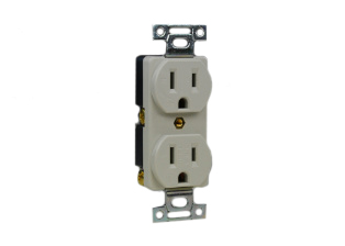 JAPAN 15 AMPERE-125 VOLT DUPLEX RECEPTACLE, OUTLET, SOCKET, JIS C 8303 TYPE B (JA1-15R) NEMA 5-15R, IMPACT RESISTANT NYLON BODY, 2 POLE-3 WIRE GROUNDING (2P+E), BACK OR SIDE WIRED. IVORY. PSE, JET APPROVED. 

<br><font color="yellow">Notes: </font> 
<br><font color="yellow">*</font> Outlet mounts on American 2x4 wall boxes. Mating wall plate #78501.
<br><font color="yellow">*</font> Outlet accepts 15A-125V American NEMA 5-15P, NEMA 1-15P plugs, Japan JA1-15P plugs. <font color="YELLOW"> Locking version available #78500-LK. Prevents accidental disconnects.</font>
<br><font color="yellow">*</font> Japan power cords, plugs, outlets, connectors are listed below in related products. Scroll down to view.


 