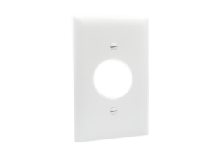 SINGLE OUTLET FLUSH WALL PLATE. WHITE.