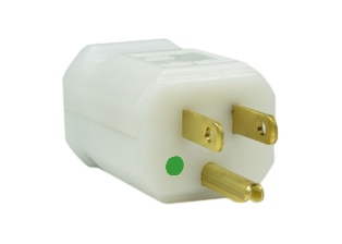 15 AMPERE-125 VOLT HOSPITAL GRADE PLUG, <font color="yellow"> TYPE B</font>, GREEN DOT NEMA 5-15P PLUG, "CLAM SHELL" DESIGN CORD GRIP, 2 POLE-3 WIRE GROUNDING (2P+E), TERMINALS ACCEPT 10/3, 12/3, 14/3, 16/3, 18/3 AWG CONDUCTORS, 0.230-0.655" CORD GRIP RANGE. WHITE. UL/CSA LISTED  




 