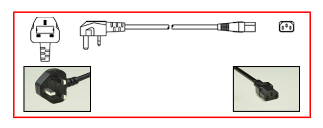 SAUDI ARABIA, GULF STATES, UK, BRITISH, UNITED KINGDOM, 10 AMPERE-250 VOLT POWER CORD SET, BS 1363A TYPE G [UK1-13P] UK, BRITISH UNITED KINGDOM PLUG, 13 AMPERE BS 1362 FUSE, IEC 60320 C-13 CONNECTOR, 2 POLE-3 WIRE GROUNDING (2P+E), 4.6 METERS (15 FEET) (180") LONG. BLACK. 
<br><font color="yellow">Length: 4.6 METERS (15 FEET)</font>

<br>
<font color="yellow">Notes: </font>
<br>
<font color="yellow">*</font> 13 Amp Fused.

<br><font color="yellow">*</font> Scroll down to view additional related products.