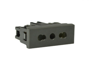 ITALY, CHILE, SOUTH AMERICA 16A/10A-250V MODULAR CEI 23-16/VII OUTLET, TYPE L (IT2-16R / IT1-10R), SHUTTERED CONTACTS, 18.5mmX50mm MODULAR SIZE, 2 POLE-3 WIRE GROUNDING (2P+E), WALL BOX, PANEL, DIN RAIL MOUNT. DARK GRAY.Outlet accepts Italy, Chile 16A & 10A plugs. Terminal screw torque: 0.5Nm.

<br><font color="yellow">Notes: </font> 

<br><font color="yellow">*</font> Outlet mounts on American 2x4 wall boxes. Requires frame # 84202-F & wall plate # 84703 (White).  Options: Dark Gray, Chrome.

<br><font color="yellow">*</font> Weatherproof Cover # 84202-WP, IP 55 rated, Mounts on American 2X4 Wall box or Panel Mount.   
  
<br><font color="yellow">*</font> Outlet mounts on American 4x4 wall boxes. Requires frame # 84203-F & wall plate # 84705 (White).  Options: Dark Gray, Chrome. 
 
<br><font color="yellow">*</font> Outlet Panel Mounts. Requires frame # 84455 (White) Option: Dark Gray. DIN Rail mount. Requires frame # 84449. White. 

<br><font color="yellow">*</font> Surface mount wall boxes, View # 84442 series. Surface mount weatherproof box , IP 55 rated # 84446. White.


<br><font color="yellow">*</font> Scroll down to view related plugs, outlets, GFCI/RCD sockets, power cords, power strips, plug adapters.  
 