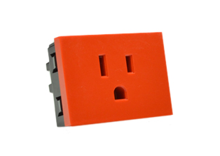 AMERICA 15 AMPERE-125 VOLT NEMA 5-15R TYPE A, B, MODULAR OUTLET, 37mmX50mm SIZE, 2 POLE-3 WIRE GROUNDING (2P+E), WALL BOX, PANEL, DIN RAIL MOUNT. RED. Terminal screws torque = 0.5Nm.
 
<br><font color="yellow">Notes: </font> 

<br><font color="yellow">*</font> Outlet mounts on American 2x4 wall boxes. Requires frame # 84202-F & wall plate # 84702 (White).  Options: Dark Gray, Chrome.

<br><font color="yellow">*</font> Weatherproof Cover # 84202-WP, IP 55 rated, Mounts on American 2X4 Wall box or Panel Mount.   
  
<br><font color="yellow">*</font> Outlet mounts on American 4x4 wall boxes. Requires frame # 84203-F & wall plate # 84705 (White).  Options: Dark Gray, Chrome. 
 
<br><font color="yellow">*</font> Outlet Panel Mounts. Requires frame # 84455 (White) Option: Dark Gray. DIN Rail mount. Requires frame # 84449. White. 

<br><font color="yellow">*</font> Surface mount wall boxes, View # 84443 series. Surface mount weatherproof box , IP 55 rated # 84446. White.

 <br><font color="yellow">*</font> Scroll down in related products to view America, South America, Argentina, Brazil, Chile, Peru plugs, outlets, GFCI/RCD sockets, power cords, power strips, plug adapters for all South America countries.

 
