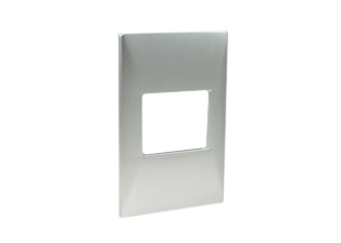 WALL PLATE, ONE GANG, ACCEPTS 37mmX50mm, 18.5mmX50mm SIZE MODULAR DEVICES DEVICES. CHROME. 

<br><font color="yellow">Notes: </font>

<br><font color="yellow">*</font> Mounts on American 2X4 Wall boxes. Requires # 84202-F mounting frame.

<br><font color="yellow">*</font> Mounts on International wall boxes with 3 9/32" (83mm) centers. Requires # 84202-F mounting frame.
 
<br><font color="yellow">*</font> Wall Plate Color Options: White, Dark Gray, Chrome. 

<br><font color="yellow">*</font> Argentina, Brazil, Chile, Italy, European, NEMA Outlets, switches, wall boxes listed below. Scroll down to view.

