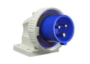 IEC 60309 (6h) PIN & SLEEVE DOWN ANGLE POWER INLET, 20 AMPERE-250 VOLT UL, CSA, 16 AMPERE-220 VOLT VDE, "UNIVERSAL APPROVALS", WATERTIGHT (IP67), PANEL MOUNT, 2 POLE-3 WIRE GROUNDING (2P+E), NYLON (POLYAMIDE BODY), OPERATING TEMP. = -25�C TO +90�C, 55mmX30mm C TO C MOUNTING, BLUE. APPROVALS: UL, CSA, VDE. CERTIFICATIONS: REACH, RoHS, CE. 

<br><font color="yellow">Notes: </font> 
<br><font color="yellow">*</font>  Download IEC 60309 Pin & Sleeve Brochure to view complete range of pin & sleeve devices.
  

