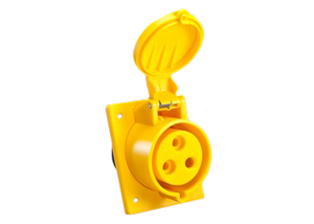 IEC 60309 (4h) PIN & SLEEVE PANEL MOUNT ANGLED RECEPTACLE OUTLET, 16 AMPERE 110-130 VOLT, 50/60HZ, SPLASHPROOF (IP44), 2 POLE-3 WIRE GROUNDING (2P+E), CEE 17, IEC 309, NYLON (POLYAMIDE BODY), OPERATING TEMP. = -25C TO +80C. 60mmX73mm C TO C MOUNTING. YELLOW. EUROPEAN OVE APPROVAL.

<br><font color="yellow">Notes: </font> 
<br><font color="yellow">*</font> 999-1216-NS has internal wiring polarity orientation designed for use in countries outside of North America and therefore is only European approved. If point of use for this product is within North America use our 888 series pin and sleeve devices which meet approvals and polarity requirements for North America. <a href="https://internationalconfig.com/icc6.asp?item=888-1216-NS" style="text-decoration: none">888 Series Link</a>
<br><font color="yellow">*</font> Scroll down to view additional yellow IEC 60309 (4h) devices listed below in the related products or <BR>download the IEC 60309 Pin & Sleeve Brochure to view pin and sleeve devices.