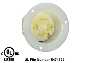 30 AMPERE-480 VOLT, 3 PHASE (X,Y,Z,+G) (NEMA L16-30P) LOCKING FLANGED PANEL MOUNT POWER INLET, 3 POLE-4 WIRE GROUNDING (3P+E), IMPACT RESISTANT NYLON BODY, SPECIFICATION GRADE. WHITE. 

<br><font color="yellow">Notes: </font>
<br><font color="yellow">*</font> Weatherproof / dust proof applications use #5202-WC cover or #79485 cover.
<br><font color="yellow">*</font> Terminals accept 14AWG-8AWG. Max torque = 12 in. lbs. Temp. range = -40�C to +75�C.
 <br><font color="yellow">**</font> NEMA Panel Mount Inlets with same mounting design listed below.
<BR>**NEMA L1420 Locking Inlet Part #L1420-FI, (20A-125/250V). Accepts L1420-C Connectors.
<BR>**NEMA L1430 Locking Inlet Part #L1430-FI, (30A-125/250V). Accepts L1430-C Connectors.
<BR>**NEMA L1520 Locking Inlet Part #L1520-FI, (20A-250V, 3 Phase). Accepts L1520-C Connectors.
<BR>**NEMA L1530 Locking Inlet Part #L1530-FI, (30A-250V, 3 Phase). Accepts L1530-C Connectors.
<BR>**NEMA L1620 Locking Inlet Part #L1620-FI, (20A-480V, 3 Phase). Accepts L1620-C Connectors.
<BR>**NEMA L1630 Locking Inlet Part #L1630-FI, (30A-480V, 3 Phase). Accepts L1630-C Connectors.

<br><font color="yellow">View:</font> Mating power connector # <a href="https://internationalconfig.com/icc6.asp?item=L1630-C" style="text-decoration: none">L1630-C</a>.

<br><font color="yellow">View:</font> High Power NEMA Locking 20A- 30A (4Pole / 5 Pole) Inlets & Outlets. <a href="https://www.internationalconfig.com/catalog_pages/flanged_inlets_flanged_outlets_guide.pdf" style="text-decoration: none">NEMA Flanged Outlets 
 & Inlets Guide</a> 
<br><font color="yellow">*</font> Plugs, power cords, outlets, connectors, inlets are listed below in related products. Scroll down to view.
