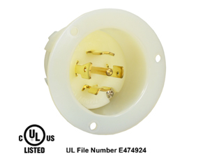 20 AMPERE-277/480 VOLT AC, 3 PHASE Y, (X, Y, Z, W, GR.), NEMA L22-20P LOCKING FLANGED INLET, IMPACT RESISTANT NYLON BODY, SPECIFICATION GRADE, 4 POLE-5 WIRE GROUNDING (4P+E), WHITE.  

<br><font color="yellow">Notes: </font> 
<br><font color="yellow">*</font> For weatherproof / dustproof panel mount applications use #5202-WC inlet cover.
<br><font color="yellow">*</font> Terminals accept 14AWG-8AWG. Max torque = 12 in. lbs.
<br><font color="yellow">*</font> Temp. range = -40C to +75C.
<br><font color="yellow">*</font> NEMA 15A, 20A, 30A (125V, 250V), IEC 60309 (20A, 30A, 60A, 125A) & European, Australian power inlets are listed below in related products. Scroll down to view.