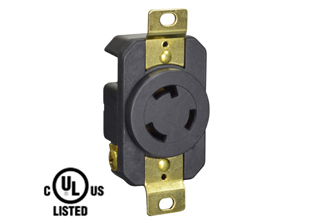 20 AMPERE-125 VOLT NEMA L5-20R LOCKING  RECEPTACLE, BACK OR SIDE WIRED, 2 POLE-3 WIRE GROUNDING (2P+E). BLACK.

<br><font color="yellow">Notes: </font> 
<br><font color="yellow">*</font> Flush mount wall plate = #93191, Weatherproof cover = #79410.
<br><font color="yellow">*</font> Surface mount wall boxes = #79420-D, 79425-D.


