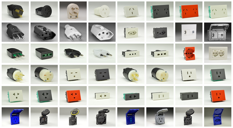 SOUTH AMERICA 10 AMPERE, 16 AMPERE 250 VOLT, IP20, IP44, IP55, IP66 RATED WIRING DEVICES. 

<br><font color="yellow">Notes: </font> 
<br><font color="yellow">*</font> Argentina, Brazil, Chile, European, American, International plugs, power cords, outlets, GFCI sockets, outlet strips, plug adapters for all South America countries are listed below in related products. Scroll down to view.
